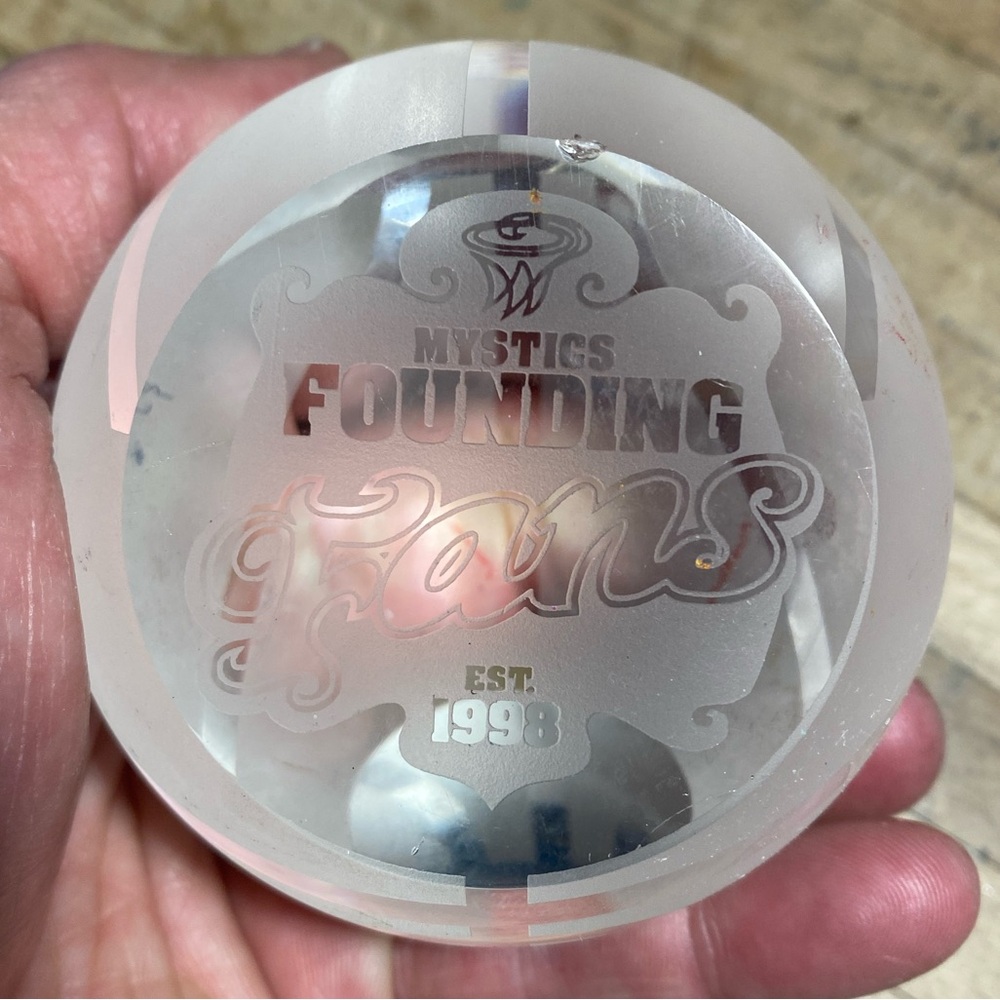 Vintage Washington Mystics WNBA Founding Fans Crystal Basketball Paperweight